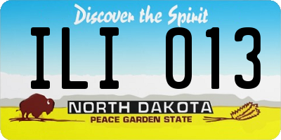 ND license plate ILI013