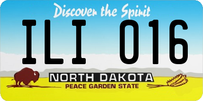 ND license plate ILI016