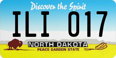 ND license plate ILI017