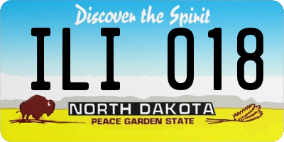 ND license plate ILI018