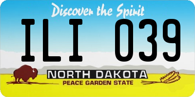 ND license plate ILI039