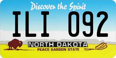 ND license plate ILI092