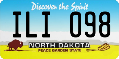 ND license plate ILI098