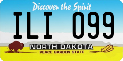 ND license plate ILI099