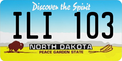 ND license plate ILI103