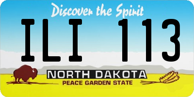 ND license plate ILI113