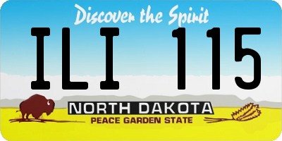 ND license plate ILI115