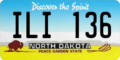 ND license plate ILI136