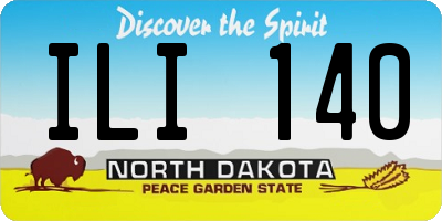 ND license plate ILI140