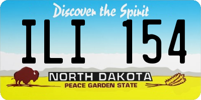 ND license plate ILI154