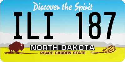 ND license plate ILI187