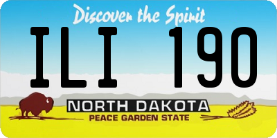 ND license plate ILI190