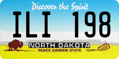 ND license plate ILI198