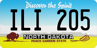 ND license plate ILI205