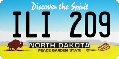 ND license plate ILI209