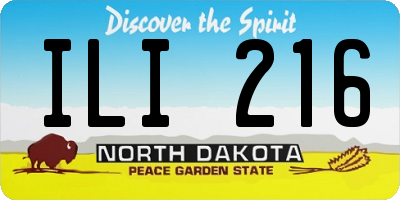 ND license plate ILI216