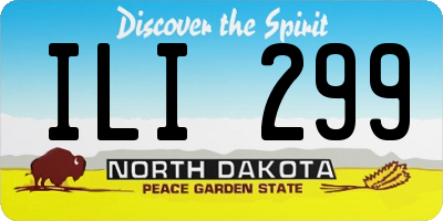 ND license plate ILI299