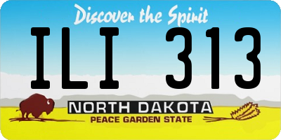 ND license plate ILI313
