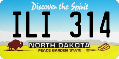 ND license plate ILI314
