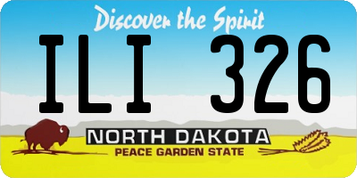 ND license plate ILI326