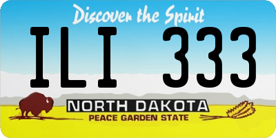 ND license plate ILI333