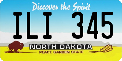 ND license plate ILI345