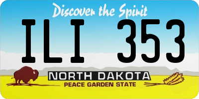 ND license plate ILI353