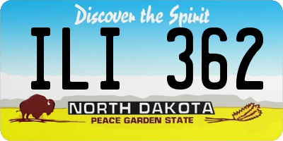 ND license plate ILI362