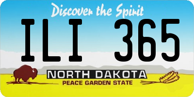 ND license plate ILI365