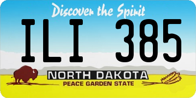 ND license plate ILI385