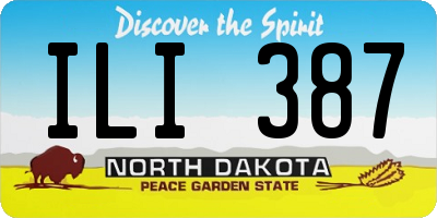 ND license plate ILI387
