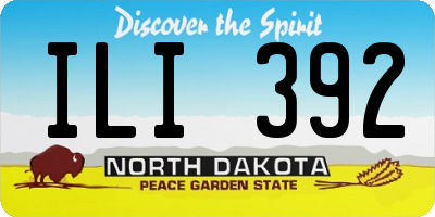 ND license plate ILI392