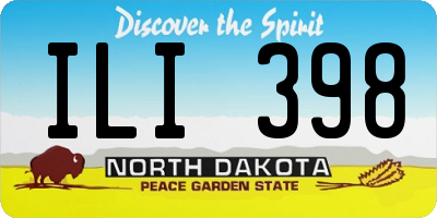 ND license plate ILI398