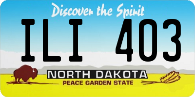 ND license plate ILI403