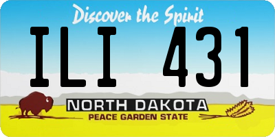 ND license plate ILI431