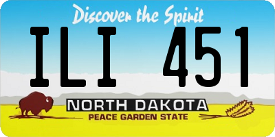 ND license plate ILI451