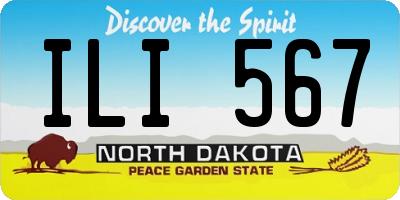 ND license plate ILI567