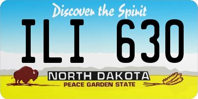 ND license plate ILI630
