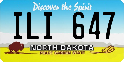ND license plate ILI647
