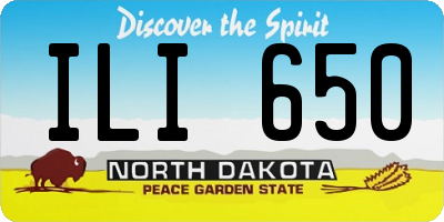 ND license plate ILI650