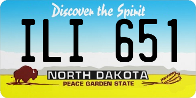 ND license plate ILI651