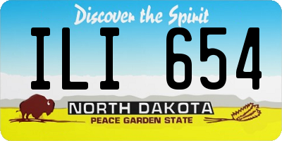 ND license plate ILI654