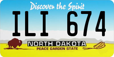 ND license plate ILI674
