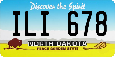 ND license plate ILI678