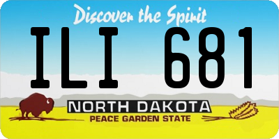 ND license plate ILI681