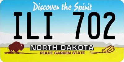 ND license plate ILI702