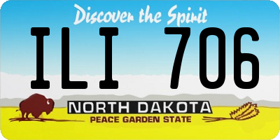 ND license plate ILI706