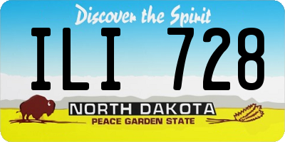 ND license plate ILI728