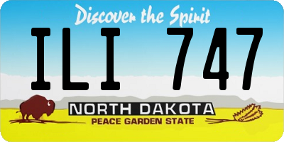 ND license plate ILI747