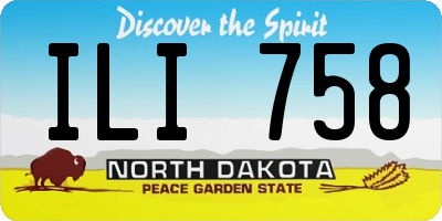 ND license plate ILI758